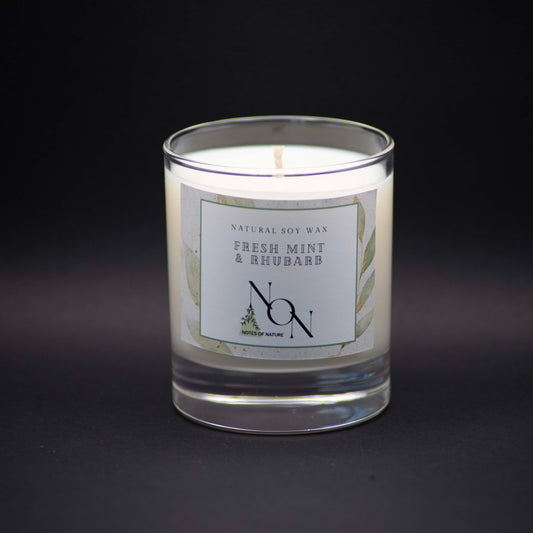 Fresh mint and rhubarb soy wax candle